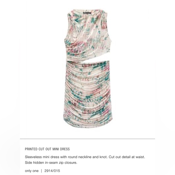 ZARA PRINTED CUT OUT MINI DRESS - Picture 5 of 16